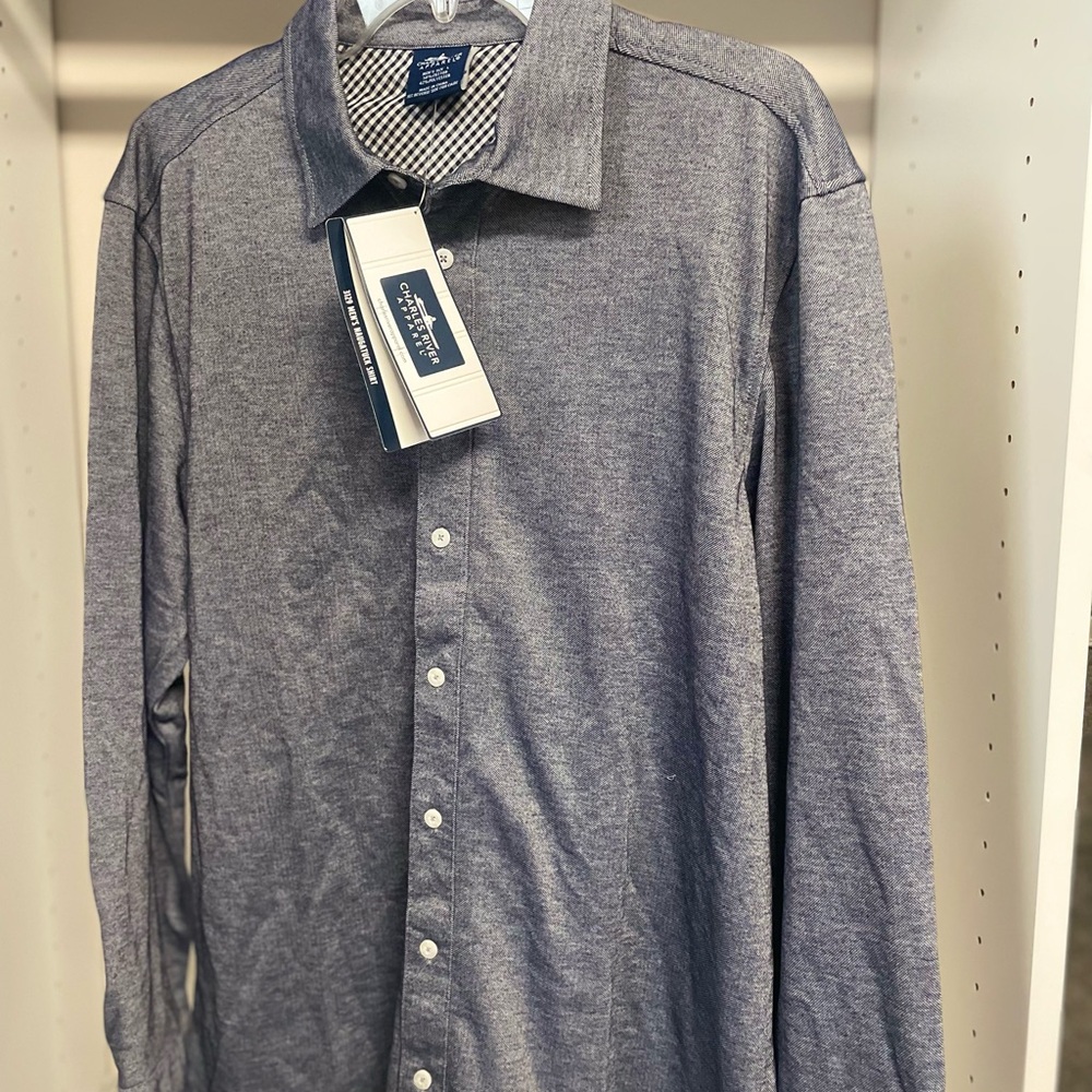 Charles River Apparel Gray Casual Button Down Shirt